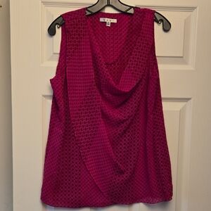 CAbi #983 Brilliant Sleeveless Blouse Cowl Neck Pink Size Medium
